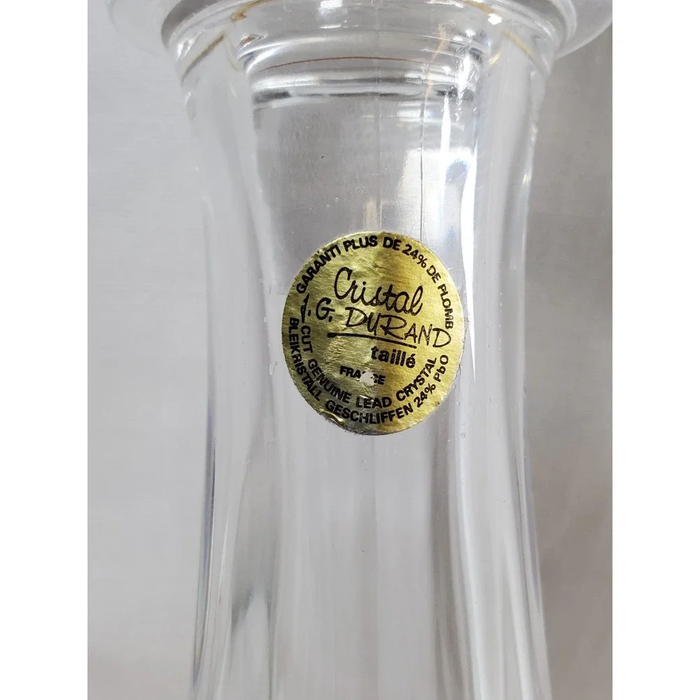 Vtg A.G. Durand France Cut Lead Crystal Decanter w/Stopper 24% Lead‎ Crystal Bar